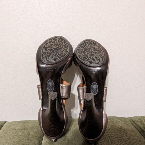 Sofft Pavia Bootie Heels Metallic Anthracite Leather 11 - Picture 4 of 12